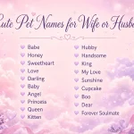 cute pet names for wife or husband