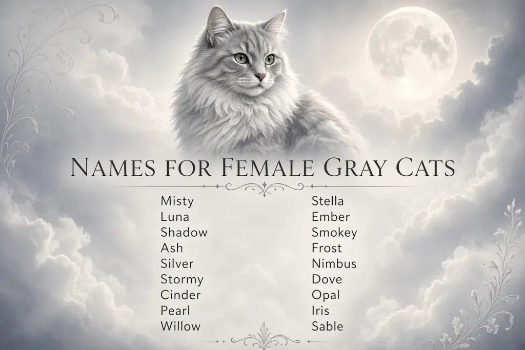 Names for Gray Cats Female: Cute, Elegant, Unique & Silver-Inspired Ideas