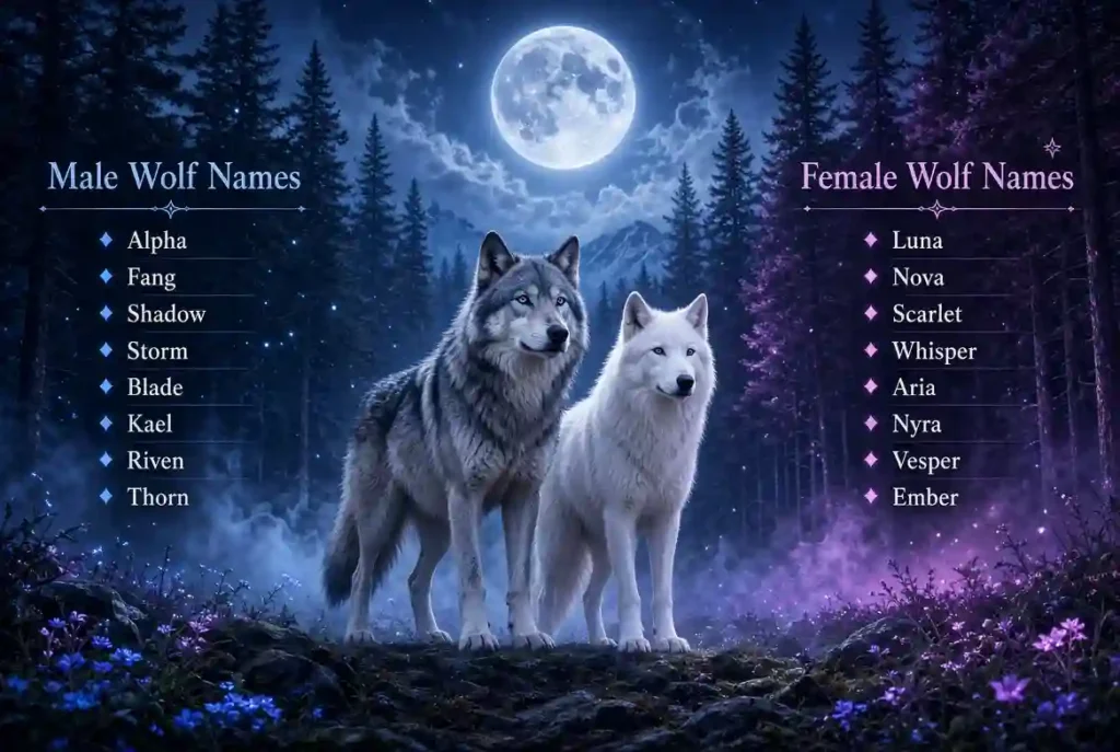 names for male or female wolves